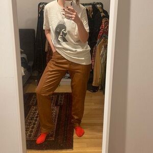 Brown / burnt orange leather pants